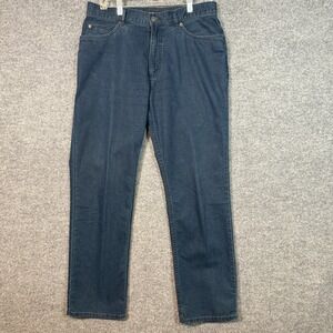 Rohan Jeans Mens 34Rx32 Blue Denim Stretch Straight Leg Casual Medium Wash